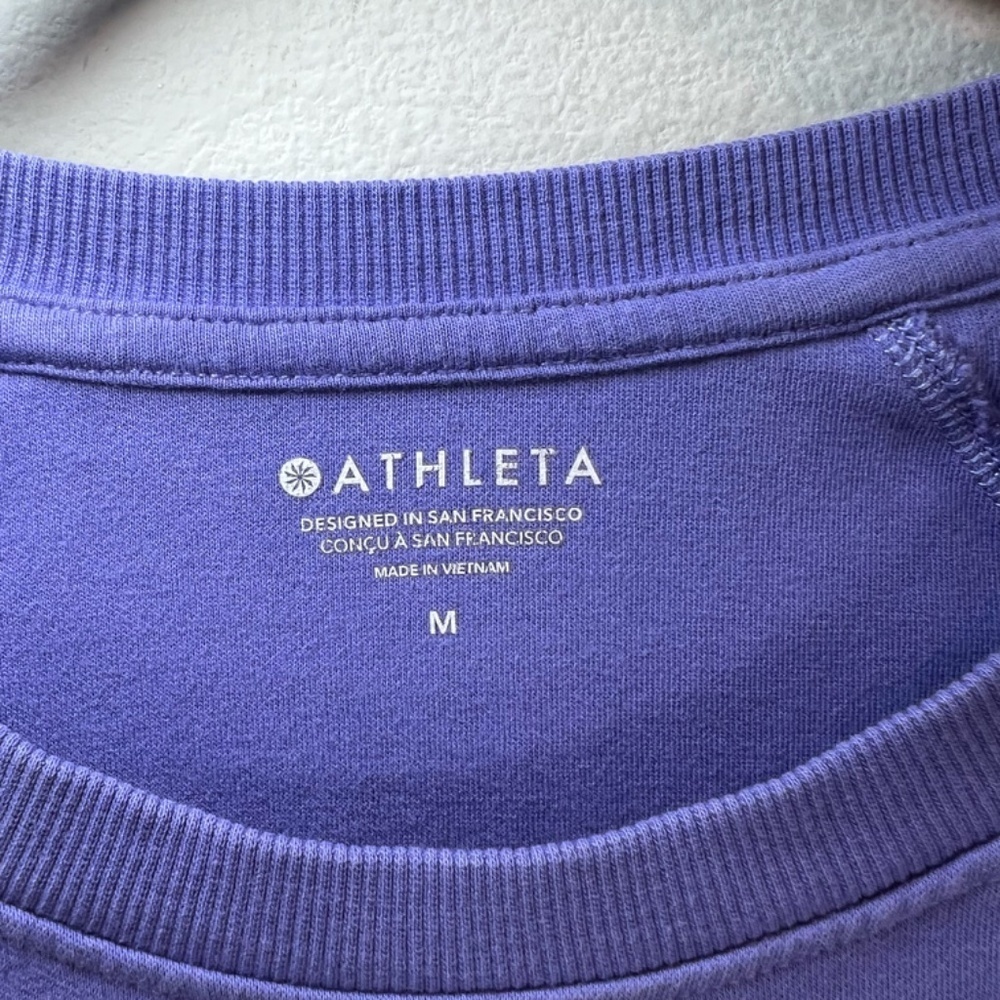 Athleta Sundown Crewneck Sweatshirt Dark Adonis Blue Pullover Distressed  Medium - Picture 3 of 13